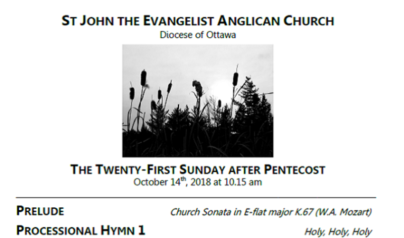 The Twenty-first Sunday after Pentecost
